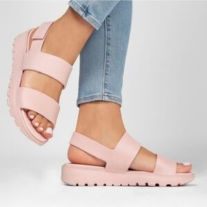 Stylish Pink Women's Sandals Skechers Foamies Sz 9 Support Sport Worn 3x